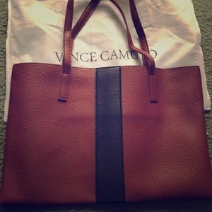 Vince camuto leather tote